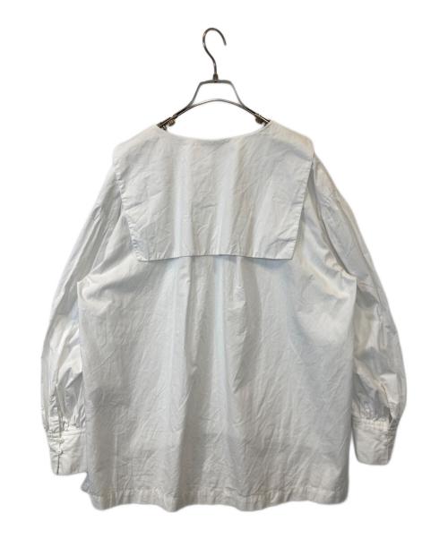 SLOBE IENA（スローブ イエナ）SLOBE IENA (スローブ イエナ) シャンブレーセーラーブラウス ホワイト サイズ:表記がない為不明の古着・服飾アイテム