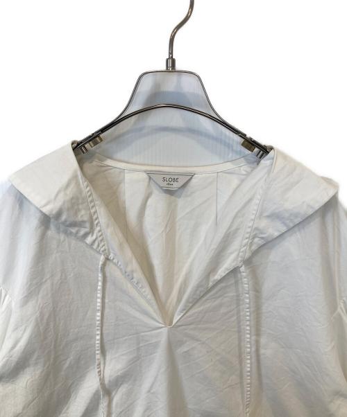 SLOBE IENA（スローブ イエナ）SLOBE IENA (スローブ イエナ) シャンブレーセーラーブラウス ホワイト サイズ:表記がない為不明の古着・服飾アイテム