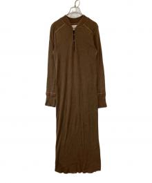 TODAYFUL（トゥデイフル）の古着「スタンドカラ―リブワンピース 12020315」｜ブラウン