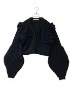 LEINWANDEラインヴァンド）の古着「Hand Knitted Patchwork Cardigan ハンド二ティドパッチワークカーディガン0224010508」｜ブラック
