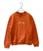 stussyステューシー）の古着「クルーネックスウェット　Z30SAGR018」｜オレンジ