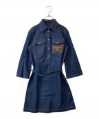 GUCCIグッチ）の古着「ベルト付デニムシャツワンピース 625069 XDA93」｜インディゴ