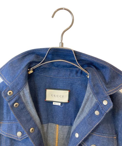 GUCCI（グッチ）GUCCI (グッチ) ベルト付デニムシャツワンピース 625069 XDA93 インディゴ サイズ:38の古着・服飾アイテム