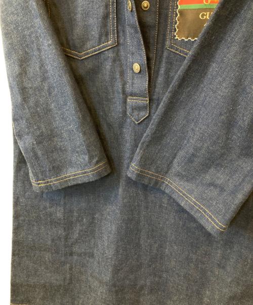 GUCCI（グッチ）GUCCI (グッチ) ベルト付デニムシャツワンピース 625069 XDA93 インディゴ サイズ:38の古着・服飾アイテム
