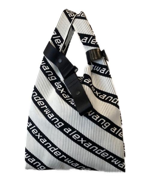 ALEXANDER WANG（アレキサンダー・ワン）ALEXANDER WANG (アレキサンダーワン) Knit Shopper Bag ホワイト×ブラックの古着・服飾アイテム