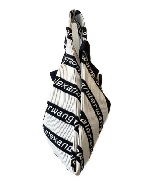 ALEXANDER WANG（アレキサンダー・ワン）ALEXANDER WANG (アレキサンダーワン) Knit Shopper Bag ホワイト×ブラックの古着・服飾アイテム