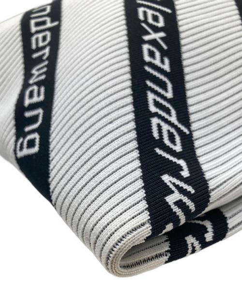 ALEXANDER WANG（アレキサンダー・ワン）ALEXANDER WANG (アレキサンダーワン) Knit Shopper Bag ホワイト×ブラックの古着・服飾アイテム