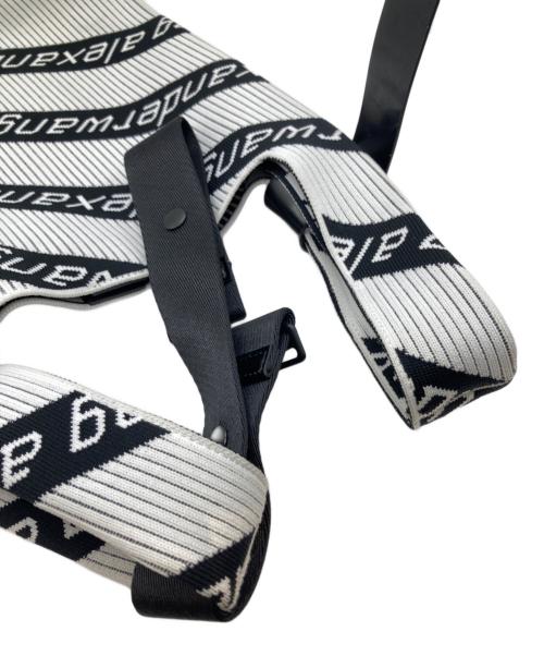 ALEXANDER WANG（アレキサンダー・ワン）ALEXANDER WANG (アレキサンダーワン) Knit Shopper Bag ホワイト×ブラックの古着・服飾アイテム