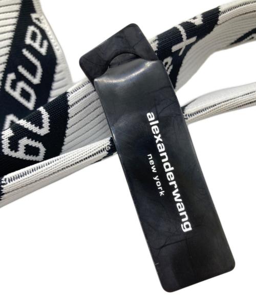 ALEXANDER WANG（アレキサンダー・ワン）ALEXANDER WANG (アレキサンダーワン) Knit Shopper Bag ホワイト×ブラックの古着・服飾アイテム