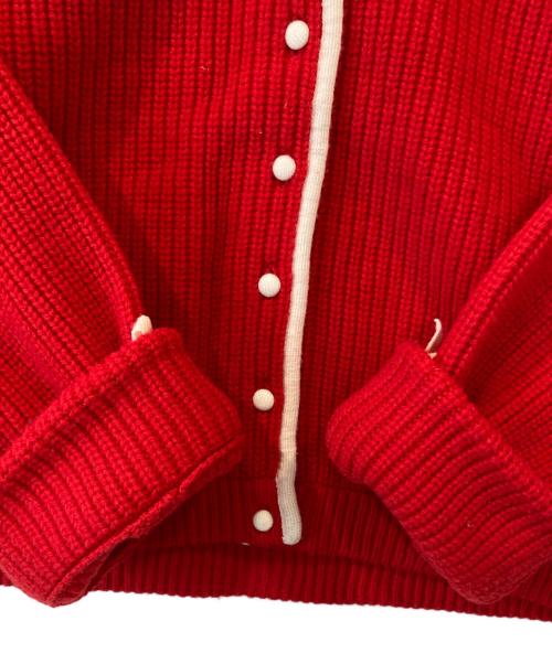 Dot&Stripes CHILD WOMAN（ドットアンドストライプス チャイルドウーマン）Dot&Stripes CHILD WOMAN (ドットアンドストライプス チャイルドウーマン) 袖りぼんカーディガン 11-01-KN-004-22-2 レッド サイズ:FREEの古着・服飾アイテム