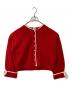 Dot&Stripes CHILD WOMAN（ドットアンドストライプス チャイルドウーマン）の古着「袖りぼんカーディガン 11-01-KN-004-22-2」｜レッド