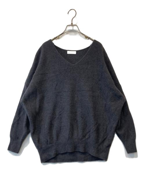 RIVE DROITE（リヴドロワ）RIVE DROITE (リヴドロワ) ヘアリーウール片畦Vネックニット RDZ10A2205A0006 グレー サイズ:FREEの古着・服飾アイテム