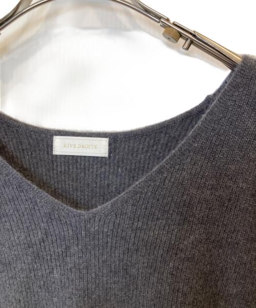 RIVE DROITE（リヴドロワ）RIVE DROITE (リヴドロワ) ヘアリーウール片畦Vネックニット RDZ10A2205A0006 グレー サイズ:FREEの古着・服飾アイテム