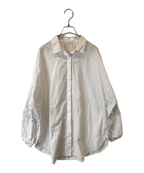 BEARDSLEY（ビアズリー）BEARDSLEY (ビアズリー) 袖レース切替シャツ　BEZ1022104A0005 ホワイト サイズ:FREEの古着・服飾アイテム