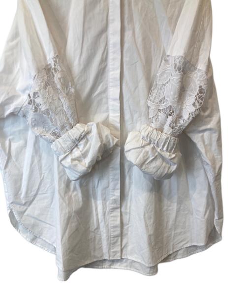 BEARDSLEY（ビアズリー）BEARDSLEY (ビアズリー) 袖レース切替シャツ　BEZ1022104A0005 ホワイト サイズ:FREEの古着・服飾アイテム