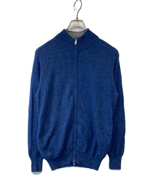 GRABRE（グラブレ）GRABRE (グラブレ) 最高級カシミヤ100%ジップアップ M732005 ブルー サイズ:Mの古着・服飾アイテム