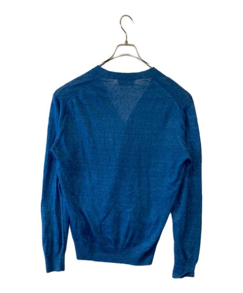 TOMORROW LAND tricot（トゥモローランド トリコ）TOMORROW LAND tricot (トゥモローランド トリコ) ティントリネン Vネックカーディガン ブルー サイズ:Mの古着・服飾アイテム