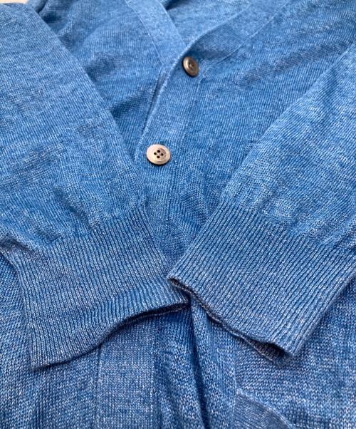 TOMORROW LAND tricot（トゥモローランド トリコ）TOMORROW LAND tricot (トゥモローランド トリコ) ティントリネン Vネックカーディガン ブルー サイズ:Mの古着・服飾アイテム