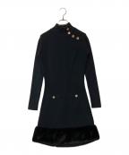 darichダーリッチ）の古着「ヘムファーニットミニワンピース 112344027」｜ブラック