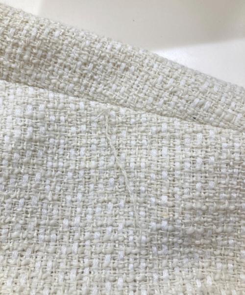 SHIPS any（シップスエニィ）SHIPS any (シップスエニィ) ツイード ノーカラー オーバー ジャケット 727-01-0008 ホワイト サイズ:FREEの古着・服飾アイテム