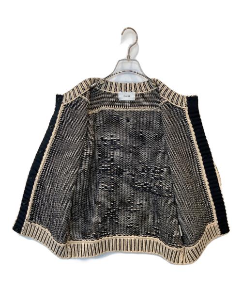 CLANE（クラネ）CLANE (クラネ) STRIPE CABLE HALF SLEEVE CD（ストライプケーブルハーフスリーブCD） ブラック×ベージュ サイズ:2の古着・服飾アイテム