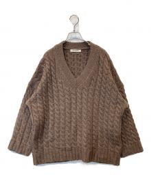 outersunset（アウターサンセット）の古着「cable knit po（ケーブルニットポ）」｜ブラウン