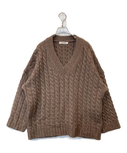 outersunset（アウターサンセット）OUTERSUNSET (アウターサンセット) cable knit po（ケーブルニットポ） ブラウン サイズ:FREEの古着・服飾アイテム