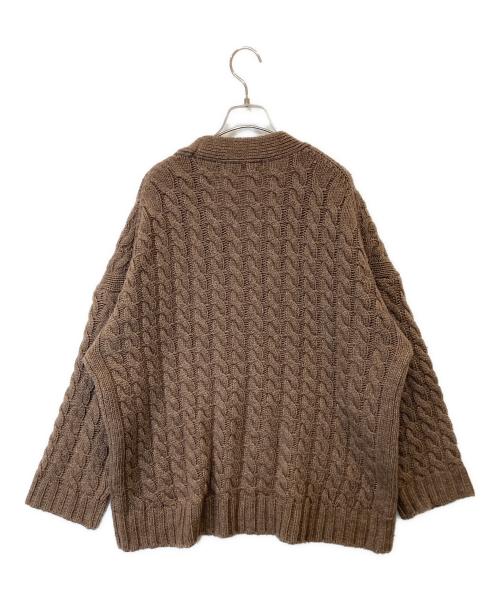 outersunset（アウターサンセット）OUTERSUNSET (アウターサンセット) cable knit po（ケーブルニットポ） ブラウン サイズ:FREEの古着・服飾アイテム