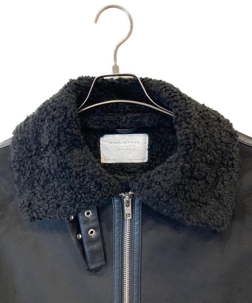 ZARA（ザラ）ZARA (ザラ) ムートンコート　2969/267 ブラック サイズ:Mの古着・服飾アイテム