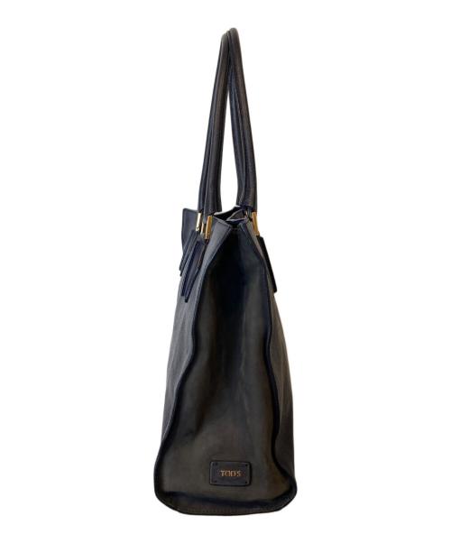 TOD'S（トッズ）TOD'S (トッズ) レザートートバッグ ネイビーの古着・服飾アイテム