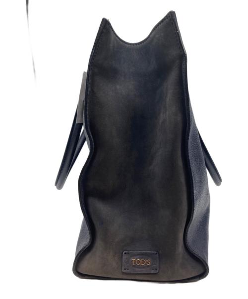 TOD'S（トッズ）TOD'S (トッズ) レザートートバッグ ネイビーの古着・服飾アイテム