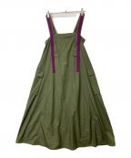 CAROLINA GLASERカロリナ グレイサー）の古着「配色 ジャンパースカート　62-27-0072-438」｜カーキ