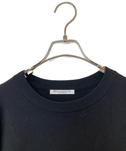 BEAUTY&YOUTH（ビューティーアンドユース）BEAUTY&YOUTH (ビューティーアンドユース) クルーネック ミドル ニットワンピース　1626-199-4490 ブラック サイズ:FREEの古着・服飾アイテム