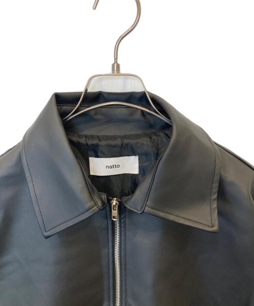 natto（ナット）natto (ナット) standard fake leather blouson　フェイクレザージャケット　02005 ブラック サイズ:Fの古着・服飾アイテム