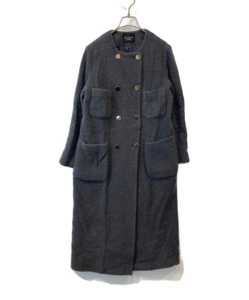 VERMEIL par iena（ヴェルメイユ パー イエナ）VERMEIL par iena (ヴェルメイユ パー イエナ) リングツイード 金ボタンコート　22020938101030 グレー サイズ:38の古着・服飾アイテム