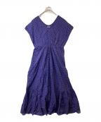 ne quittez pasヌキテパ）の古着「ドットフレンチスリーブドレス　010511GK1」｜パープル