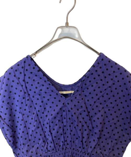 ne quittez pas（ヌキテパ）ne quittez pas (ヌキテパ) ドットフレンチスリーブドレス　010511GK1 パープル サイズ:Mの古着・服飾アイテム