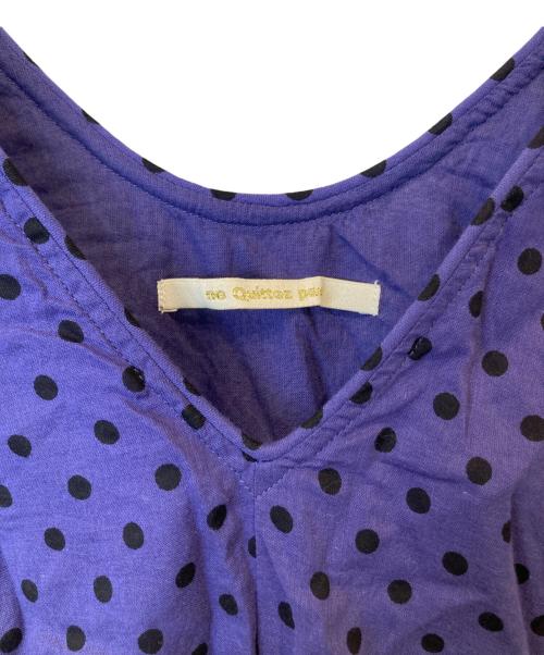 ne quittez pas（ヌキテパ）ne quittez pas (ヌキテパ) ドットフレンチスリーブドレス　010511GK1 パープル サイズ:Mの古着・服飾アイテム