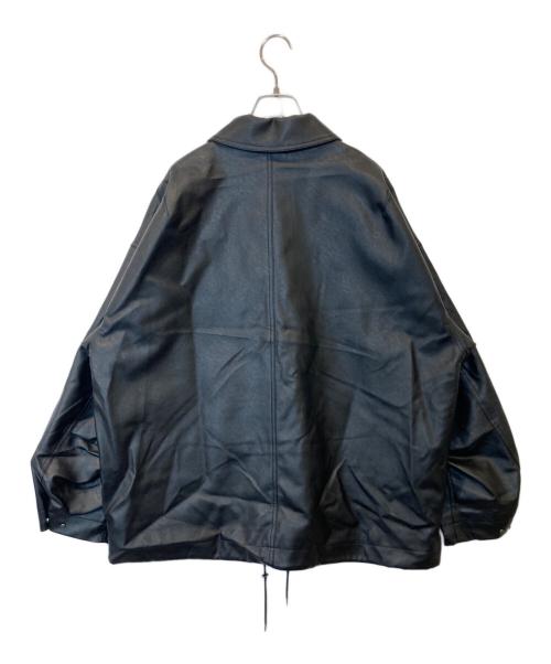 WYM LIDNM（ウィム バイ リドム）WYM LIDNM (ウィム バイ リドム) ARTIFICIAL GRAIN MILITARY　フェイクレザージャケット　WYjk715 BLOUSON ブラック サイズ:Sの古着・服飾アイテム