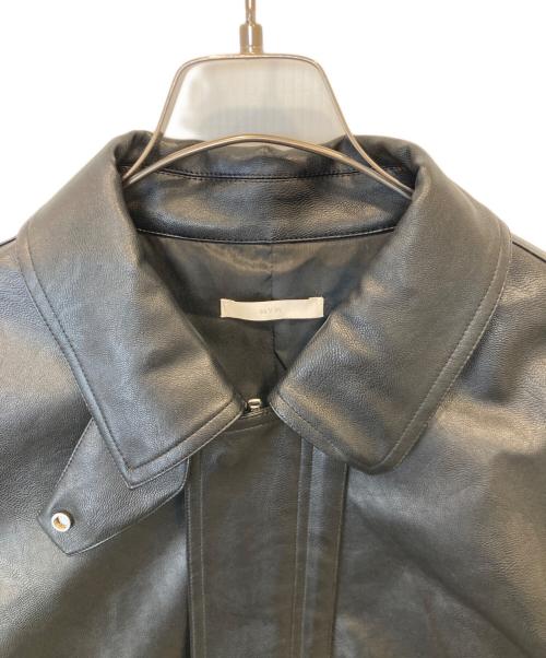 WYM LIDNM（ウィム バイ リドム）WYM LIDNM (ウィム バイ リドム) ARTIFICIAL GRAIN MILITARY　フェイクレザージャケット　WYjk715 BLOUSON ブラック サイズ:Sの古着・服飾アイテム