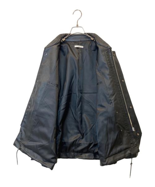 WYM LIDNM（ウィム バイ リドム）WYM LIDNM (ウィム バイ リドム) ARTIFICIAL GRAIN MILITARY　フェイクレザージャケット　WYjk715 BLOUSON ブラック サイズ:Sの古着・服飾アイテム