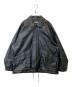 WYM LIDNM（ウィム バイ リドム）の古着「ARTIFICIAL GRAIN MILITARY　フェイクレザージャケット　WYjk715 BLOUSON」｜ブラック