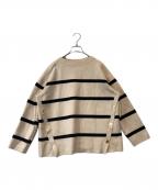 SHIPS anyシップスエニィ）の古着「ミラノリブ スタンドカラー ニット プルオーバー 726-05-0077」｜ベージュ