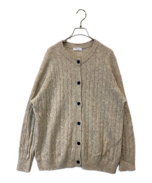 SHIPS any（シップスエニィ）SHIPS any (シップスエニィ) ヤク ケーブル クルーネック ニット カーディガン ベージュ サイズ:FREEの古着・服飾アイテム