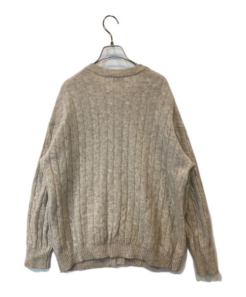 SHIPS any（シップスエニィ）SHIPS any (シップスエニィ) ヤク ケーブル クルーネック ニット カーディガン ベージュ サイズ:FREEの古着・服飾アイテム