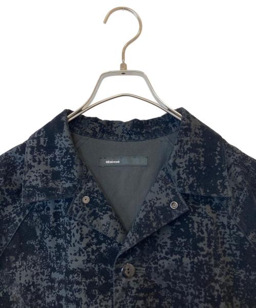 08sircus（ゼロエイトサーカス）08sircus (ゼロエイトサーカス) Flocky hand print over shirt　S21SM-SH01 シャツ ブラック サイズ:5の古着・服飾アイテム