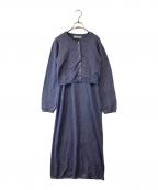 HER LIP TOハーリップトゥ）の古着「Diamond Pattern Knit Dress Set 1251205027 ワンピース」｜パープル