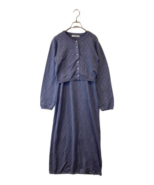 HER LIP TO（ハーリップトゥ）Her lip to (ハーリップトゥ) Diamond Pattern Knit Dress Set 1251205027 ワンピース パープル サイズ:Mの古着・服飾アイテム