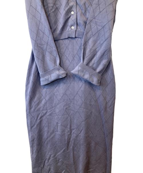 HER LIP TO（ハーリップトゥ）Her lip to (ハーリップトゥ) Diamond Pattern Knit Dress Set 1251205027 ワンピース パープル サイズ:Mの古着・服飾アイテム