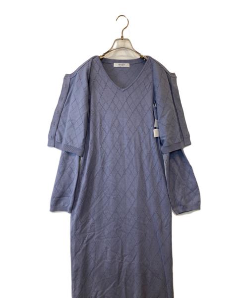 HER LIP TO（ハーリップトゥ）Her lip to (ハーリップトゥ) Diamond Pattern Knit Dress Set 1251205027 ワンピース パープル サイズ:Mの古着・服飾アイテム